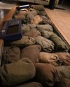The many jute bags and duffle bags in the Berlin’s Allied Museum exhibition symbolise the transport of coal.